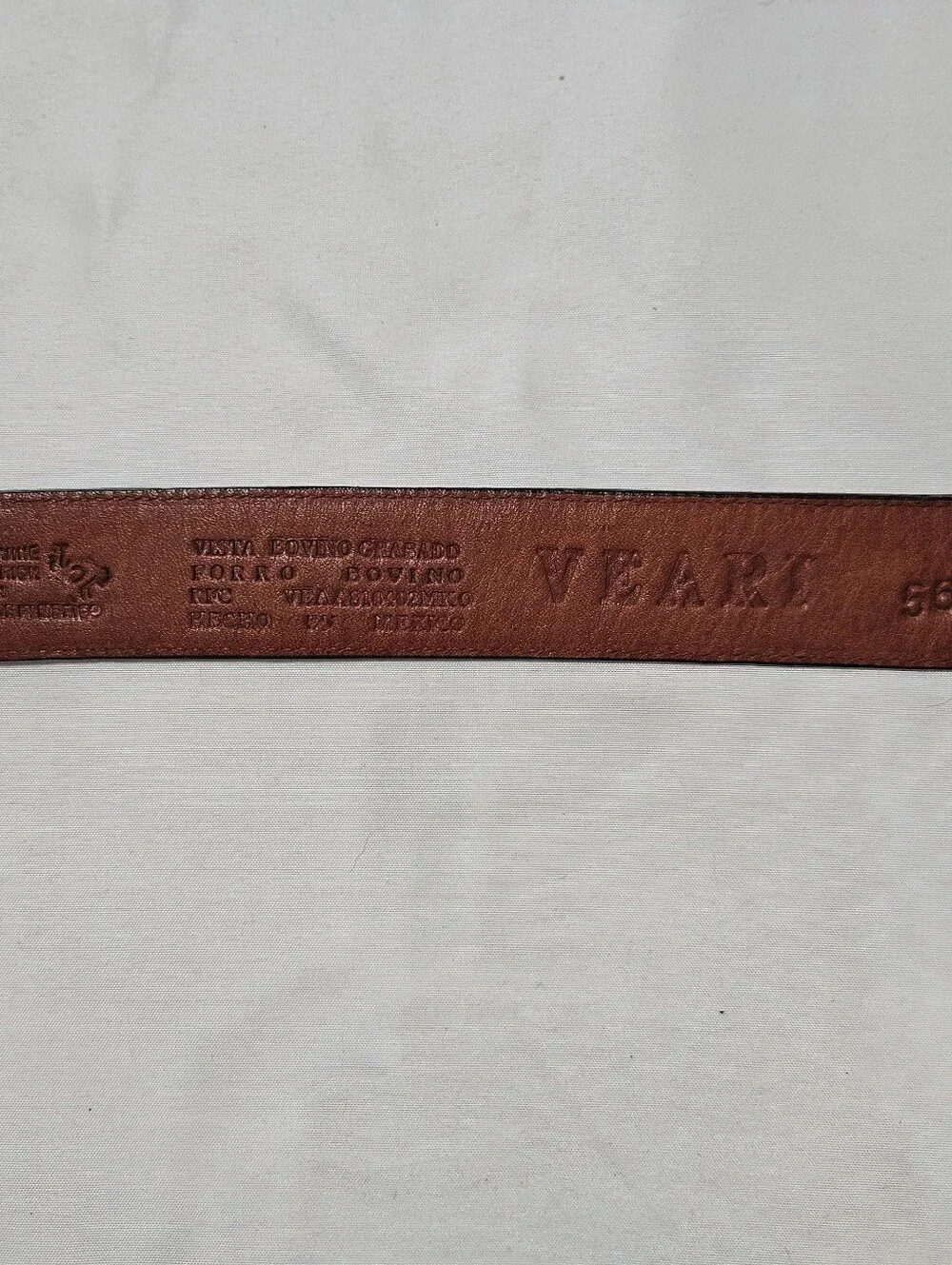 Veari Dress Belt Mens Size 56 Black Genuine Ostrich Quill Leather Made Mexico